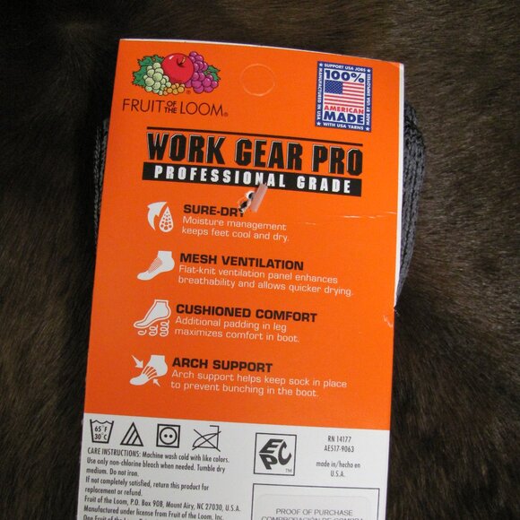 FRUIT OF THE LOOM WORK GEAR PRO HEAVY SOCKS NIP - Picture 6 of 9